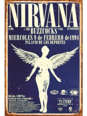 Hayat Poster Nirvana Albüm Retro Ahşap Poster