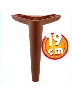 Nzb Lüks Mobilya Kanepe Sehpa Tv Ünitesi Koltuk Ayağı 19 cm Ahşap Desenli Kahve Baza Ayak