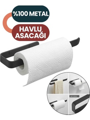 Homecare Vigna Black Havlu Folyo Asacağı