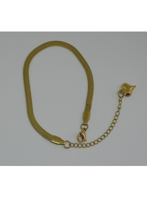 Arus 316L Kararmaz Çelik Kadın Italyan Still Zincir Gold Bileklik