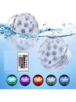 Rgb Havuz Işığı Led Işıklı Bardak Altlığı Rgb Submersible Led Light IP68 Remote Control Su Geçirmez