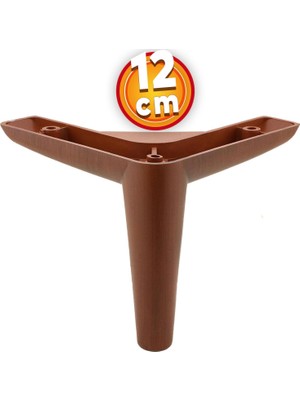 Nzb Lüks Mobilya Kanepe Sehpa Tv Ünitesi Koltuk Ayağı 12 cm Ahşap Desenli Kahve Baza Ayak