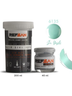 Refsan Hazır Çini ve Seramik Boyası 6135 Su Yeşili 200 ml