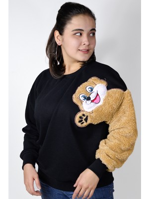 Legosh Siyah Köpek Nakışlı Sweatshirt