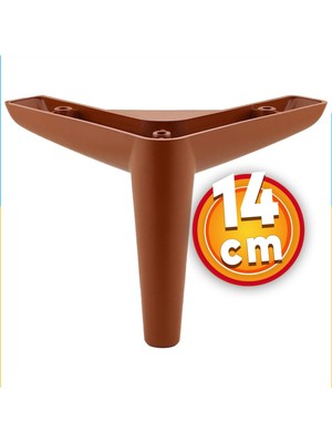 Lüks Mobilya Kanepe Sehpa Tv Ünitesi Koltuk Ayağı 14 cm Kahverengi Baza Ayak