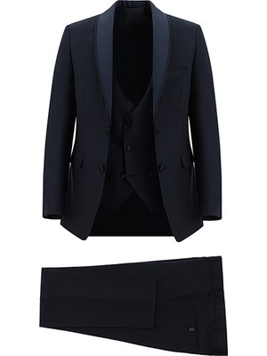 Kiğılı Slim Fit Şal Yaka Yelekli Smokin & Damatlık