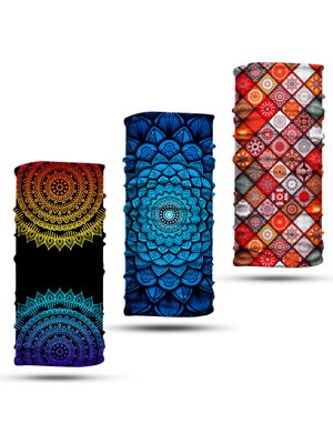 Dair Aksesuar 3'lü Set Boyunluk Bandana Outdoor Balaklava Yüz Maskesi Kafa Bandı