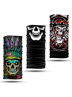 Dair Aksesuar 3'lü Set Boyunluk Bandana Outdoor Balaklava Yüz Maskesi Kafa Bandı