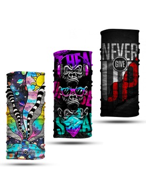 Dair Aksesuar 3'lü Set Boyunluk Bandana Outdoor Balaklava Yüz Maskesi Kafa Bandı