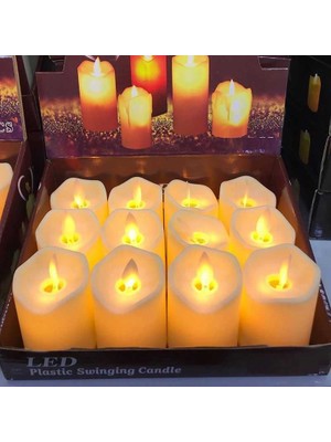 Kuzey Pilli Mum LED Light Candles 6 Adet LED Işıklı Mum Titrek Sallanan Mum Işıklı Mum LED Mum Sarı Işıklı Mum