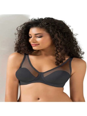 Lejardin Kadın Siyah Toparlayıcı Tüllü Ince Soft Sütyen