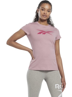 Reebok Bisiklet Yaka Düz Lila Kadın T-Shirt HK6982 Te Graphic Vector Tee