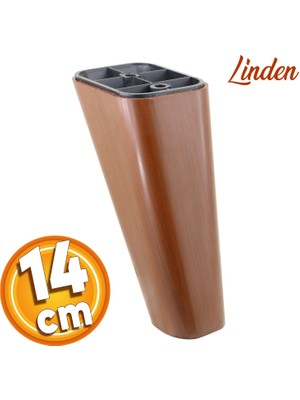 Badem10 Linden Lüks Mobilya Kanepe Koltuk Ayağı 14 Cm Kahverengi Ahşap Desenli Dayanıklı Yapı
