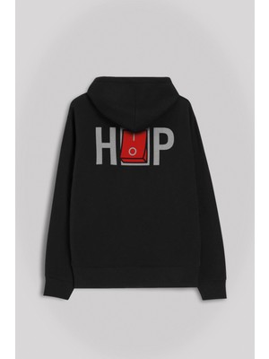 Kendim Seçtim Hip Hop Kapatma Düğmesi On Off Hiphop Ön ve Arka Baskılı Sweatshirt Unisex Kapüşonlu Hoodie