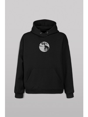 Kendim Seçtim Insan Evrim Şempanze %98 Chimp Evolution Dna Ön ve Arka Baskılı Sweatshirt Unisex Kapüşonlu Hoodie
