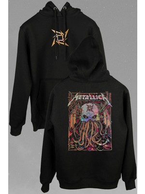 Kendim Seçtim Metallica Music Poster Rock Metal Ön ve Arka Baskılı Sweatshirt Unisex Kapüşonlu Hoodie