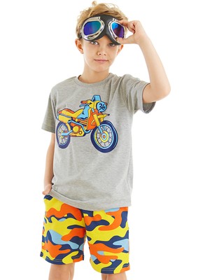 Mushi Motosiklet Kamuflaj Erkek Çocuk T-Shirt Şort Takım10
