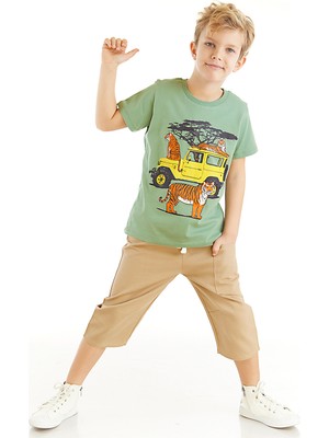 Mushi Safari Erkek Çocuk T-Shirt Gabardin Kapri Takım10