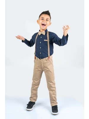 Mnk Baby & Kids Baskılı Erkek Çocuk Takım MNK047910 Özel Olay İçin Şık Tasarım