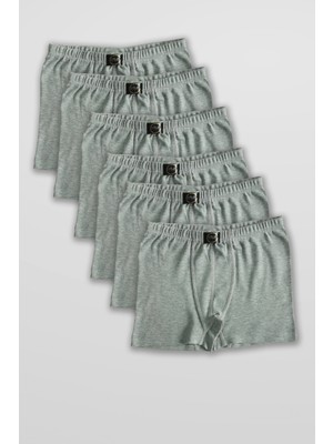 Altun Erkek Çocuk Gri Penye Boxer - 6 Adet