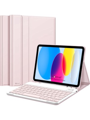 NovStrap iPad A16 11. Nesil / iPad 10. Nesil 10.9 inç Uyumlu Bluetooth Klavyeli Tablet Kılıfı