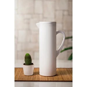 EW's Kitchenware Arkilik Barok 1,5 Lt Beyaz Sürahi (Buzdolabı Kapak Rafına Sığar)
