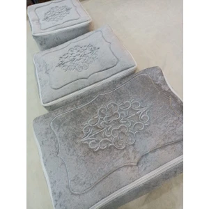 Çeyizlik Kadife Gold Işlemeli 3`lü Bohça Nişan Gelin Damat Hurcu