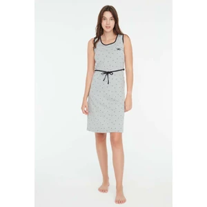Mod Collection - Kadın Gri Melanj Sıfır Kol Elbise