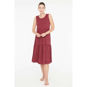 Mod Collection - Kadın Mürdüm Sıfır Kol Elbise