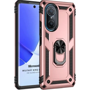 Huawei Nova 9 Se Kılıf Military Ring Holder Rose Gold
