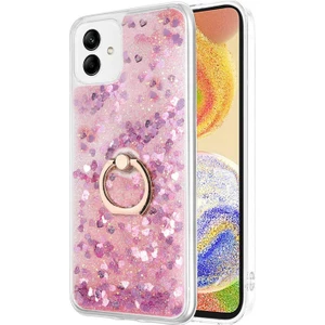 Samsung Galaxy A04 Kılıf Glitter Liquid Holder Pembe