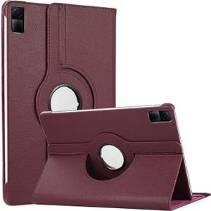 Xiaomi Redmi Pad Kılıf 360 Dönerli Stand Deri Mor