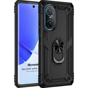 Huawei Nova 9 Se Kılıf Military Ring Holder Siyah