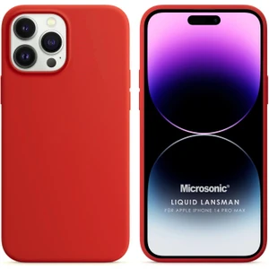 Apple iPhone 14 Pro Max Kılıf Liquid Lansman Silikon Kırmızı
