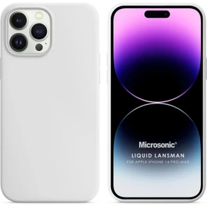 Apple iPhone 14 Pro Max Kılıf Liquid Lansman Silikon Beyaz