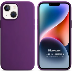 Apple iPhone 14 Plus Kılıf Liquid Lansman Silikon Mor