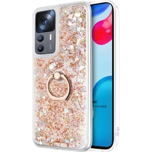 Xiaomi Mi 12T Pro Kılıf Glitter Liquid Holder Gold