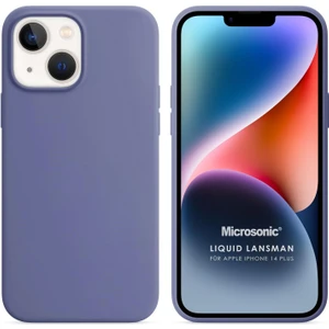 Apple iPhone 14 Plus Kılıf Liquid Lansman Silikon Lavanta Grisi