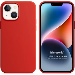 Apple iPhone 14 Plus Kılıf Liquid Lansman Silikon Kırmızı