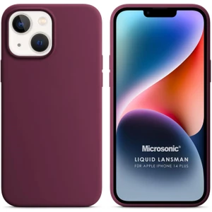 Apple iPhone 14 Plus Kılıf Liquid Lansman Silikon Bordo