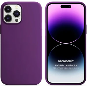 Apple iPhone 14 Pro Max Kılıf Liquid Lansman Silikon Mor