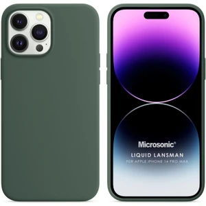 Apple iPhone 14 Pro Max Kılıf Liquid Lansman Silikon Yeşil