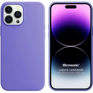 Apple iPhone 14 Pro Max Kılıf Liquid Lansman Silikon Lila
