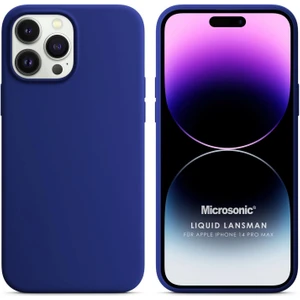 Apple iPhone 14 Pro Max Kılıf Liquid Lansman Silikon Lacivert