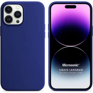 Apple iPhone 14 Pro Kılıf Liquid Lansman Silikon Lacivert