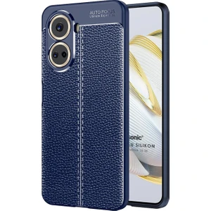 Huawei Nova 10 Se Kılıf Deri Dokulu Silikon Lacivert