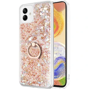 Samsung Galaxy A04 Kılıf Glitter Liquid Holder Gold