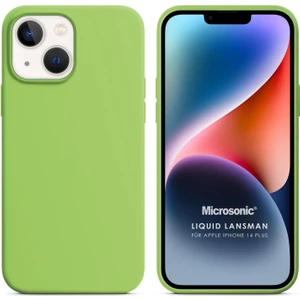 Apple iPhone 14 Plus Kılıf Liquid Lansman Silikon Açık Yeşil