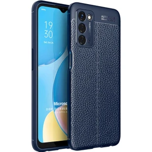 Oppo A55 5g Kılıf Deri Dokulu Silikon Lacivert