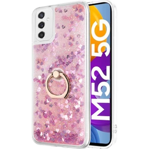 Samsung Galaxy M52 Kılıf Glitter Liquid Holder Pembe